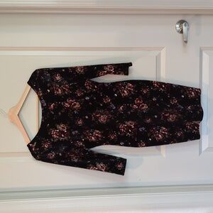 Forever 21 Crushed Velvet Knee Length Womens Dress Medium Dark Romantic Goth